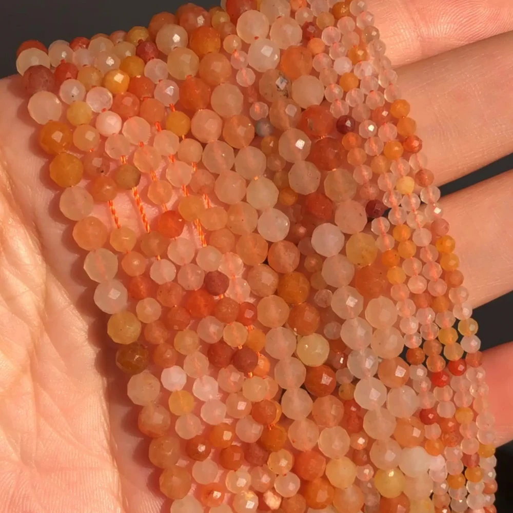 Red Aventurine Jade Natural Gems Forested Spacer Round Beads For Jewelry Making 