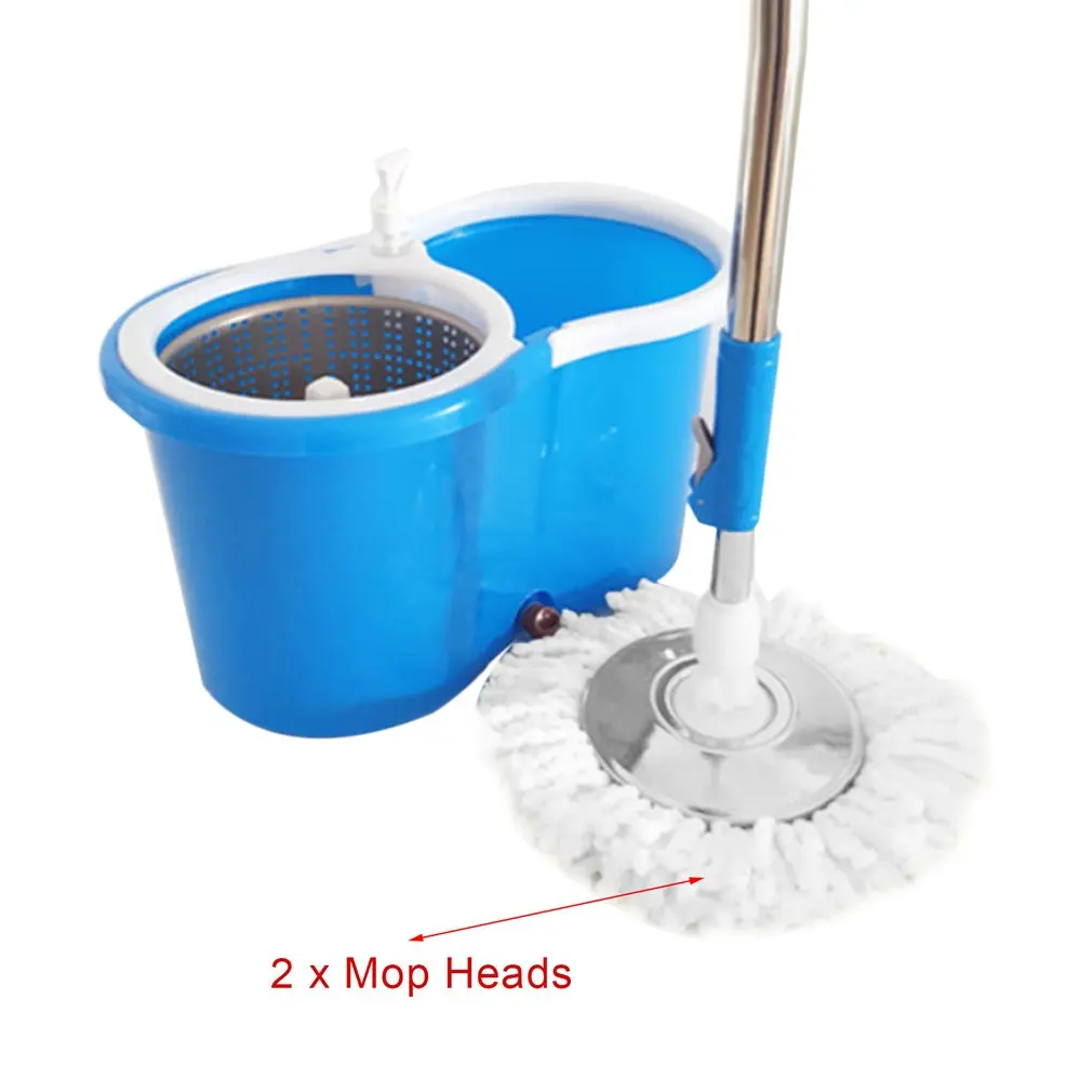 

360 Rolling Magic Floor Spin Mop Hands-free Spin Mop Bucket Set Foot Pedal Rotating Floor Mop with 2 Microfiber Mop Heads