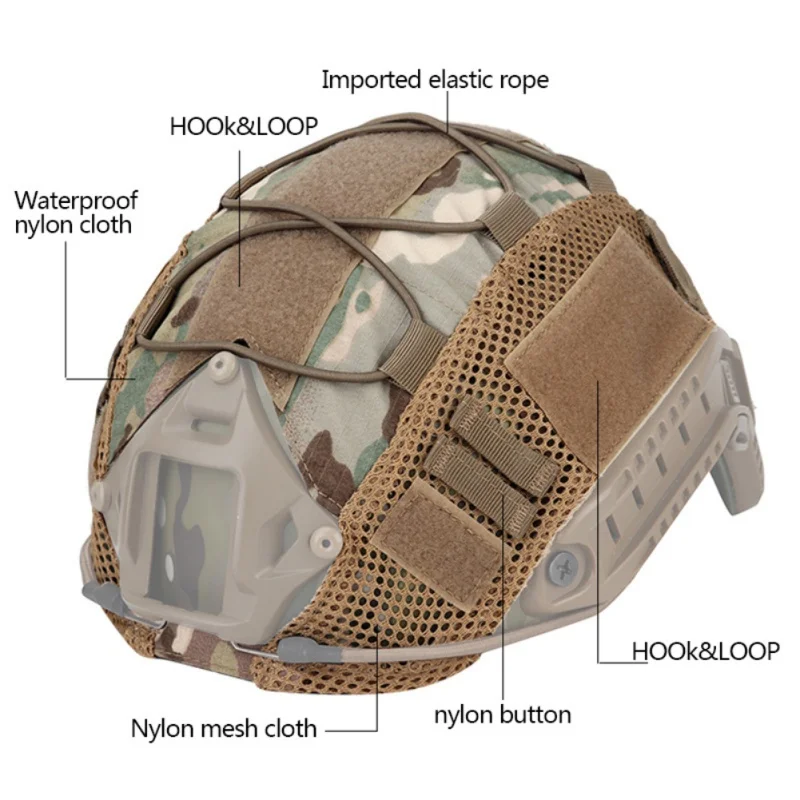 Новое поступление один Tigris Tactique Multicam Couvre-casque pour Ops-core RAPIDE PJ Casque et OneTigris PJ Casques шлем