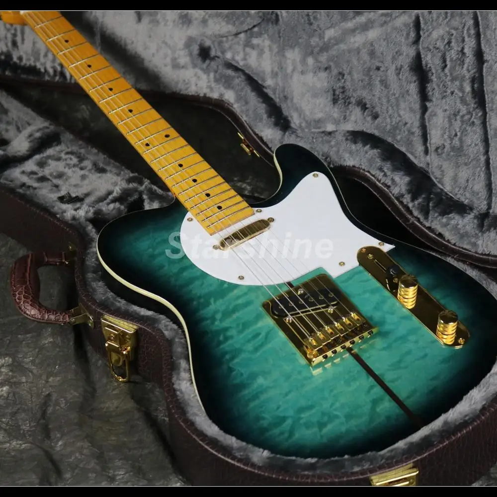 

In Stock Fast Shipping TL Tuff Dog Electric Guitar Z-ZC2 Quilted Maple Top Blue Color Fast Delivery