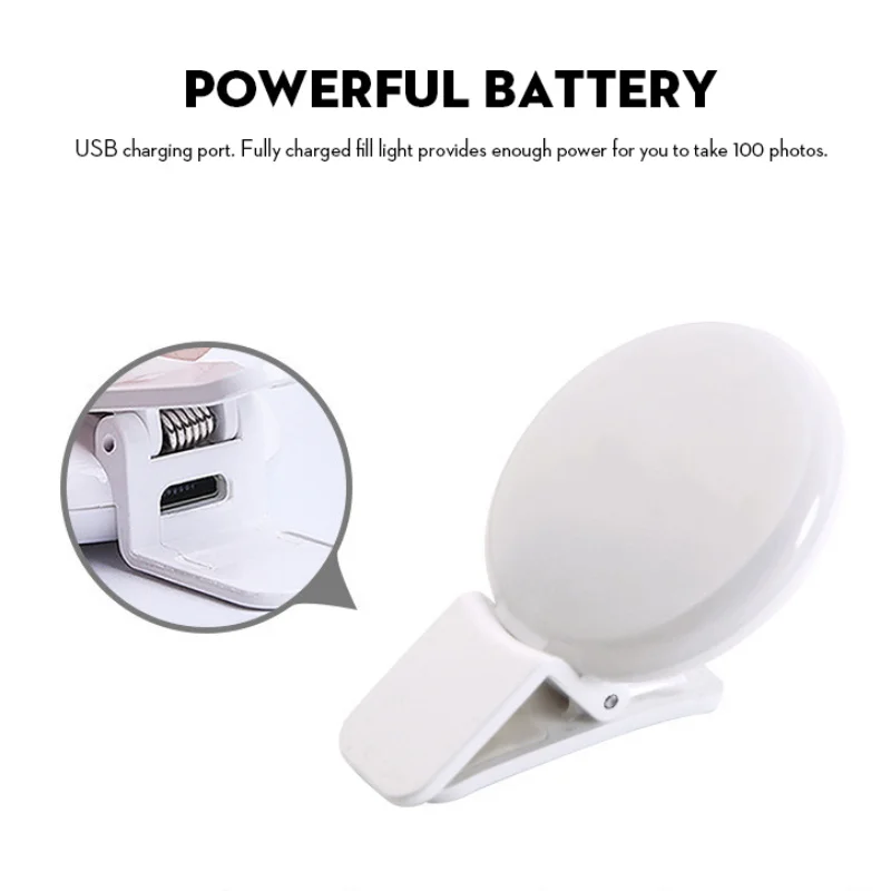 USB зарядка, портативная селфи вспышка, Led, на клипсе, для мобильного телефона, селфи светильник, для улучшения сна, заполняющий светильник, женский, красота, Автоспуск, лампа