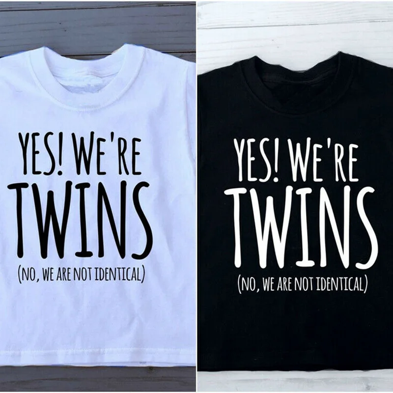 Женская одежда 2019 Повседневная футболка хлопковая Клубная Футболки WE ARE TWIMS Sister |