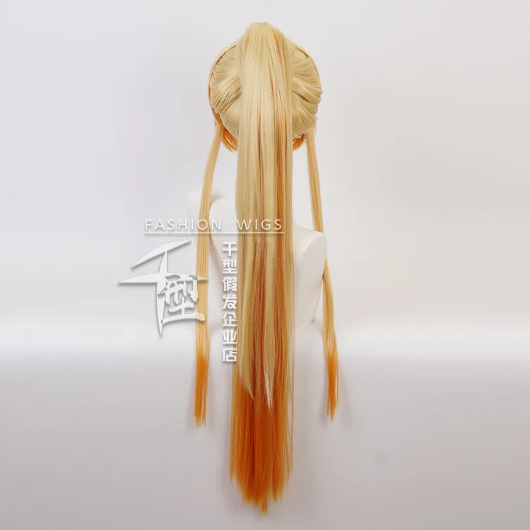 naruto outfits Anime Demon Slayer Agatsuma Zenitsu Cosplay Wig Yellow Long Hair Sex Transfer Synthetic Hair + Free Wig Cap Party Role Play Girl best halloween costumes