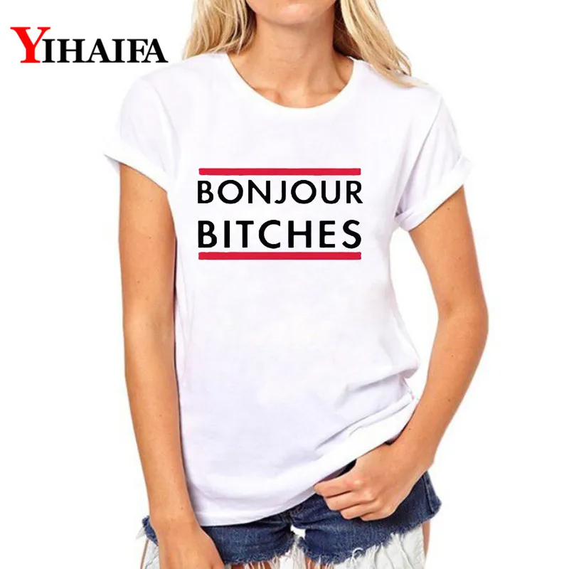 YIHAIFA женская футболка Ulzzang с буквенным принтом и графикой Женская Повседневная