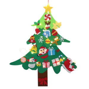 30pcs with light DIY Рождественский подарок DIY войлочные Рождественские елочные украшения для рождества дома год Рождественские вечерние подвесные украшения на стену - Цвет: 30pcs with light