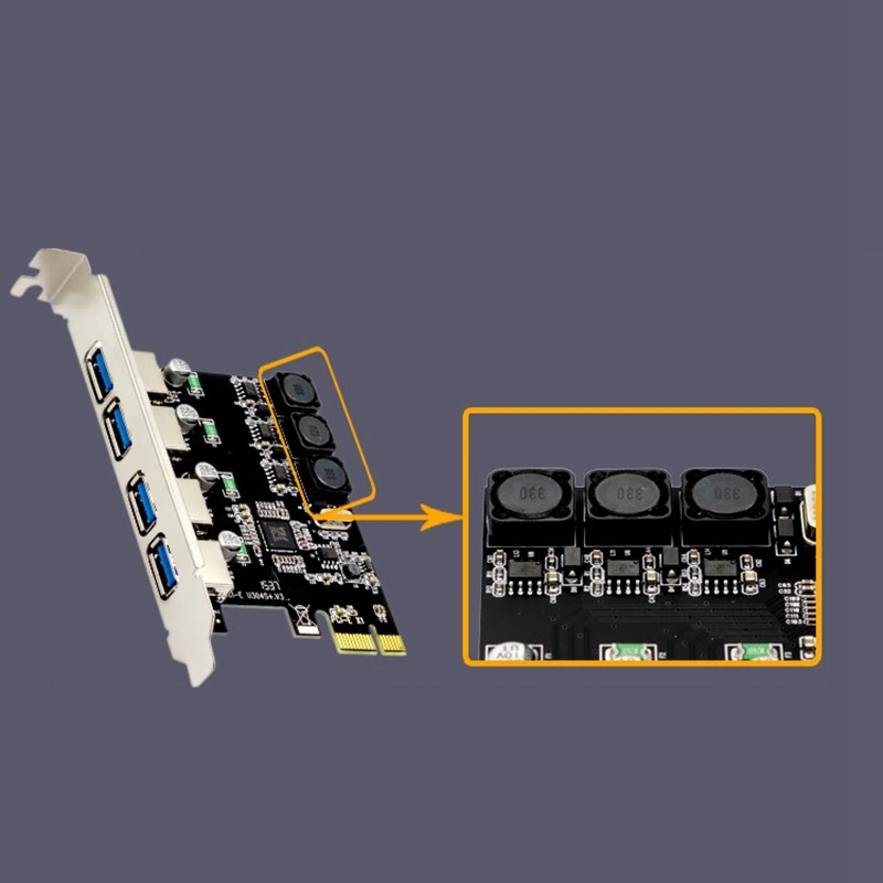4 порта USB 3,0 PCI-E карта расширения внешняя USB3.0 PCIe карта для настольного ПК компьютера