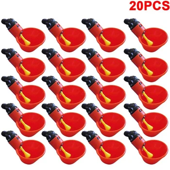 

20pcs Automatic Chicken Drinker Cups Plastic Poultry Waterer Water Drinking Bowl ABS Expand An Existing Watering System