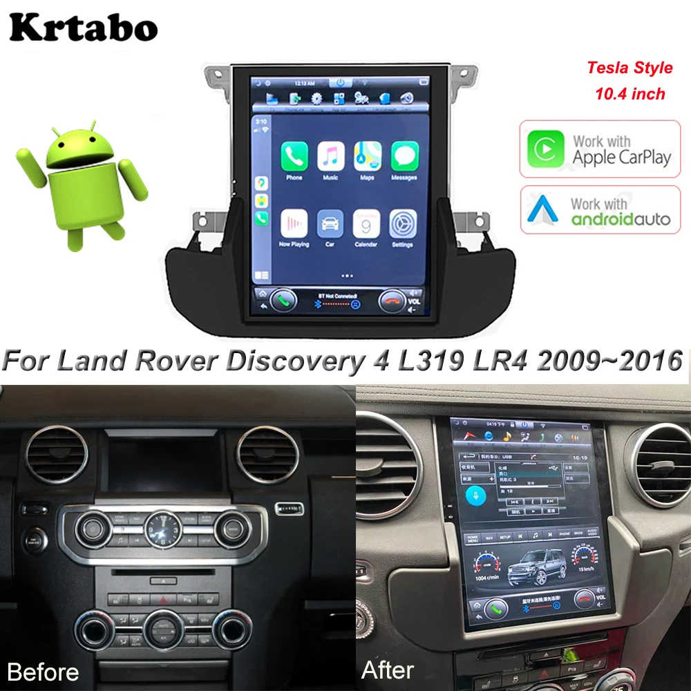 

Tesla Style For Land Rover Discovery 4 LR4 L319 2009-2016 Car Android Multimedia Player 10.4 Inch Car Radio GPS Carplay Stereo