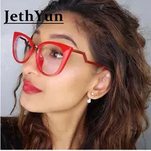 Женские очки для глаз, оптическая оправа, прозрачные линзы, ретро очки, оправа, роскошный бренд, негабаритная красная оправа, очки, женские очки