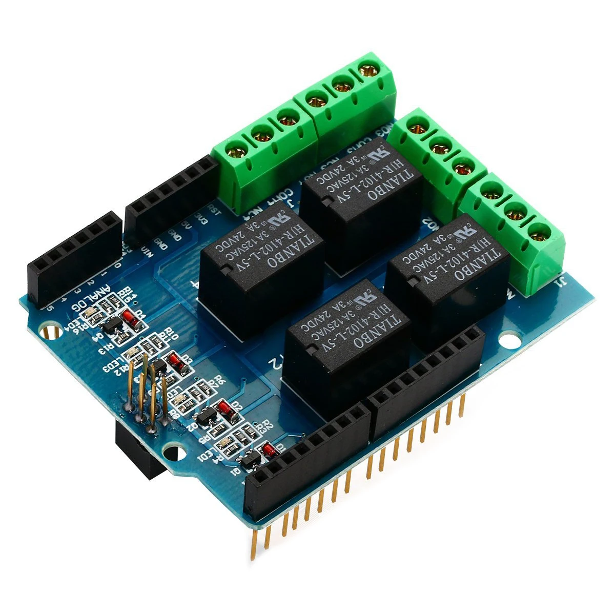 Четырехканальный реле Щит 5V 4 канальный 4CH триггерный релейный модуль экран для