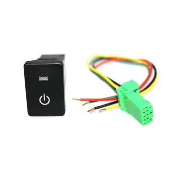 

DC 12V-24V Car Engine Start Button Switch Ignition Starter Pattern Switch with 120mm Line for Toyota Button switch