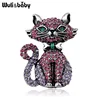 Wuli&baby Full Rhinestone Cat Brooches For Women Lovely Cat Pet Animal Party Causal Brooch Pins Gifts ► Photo 1/5