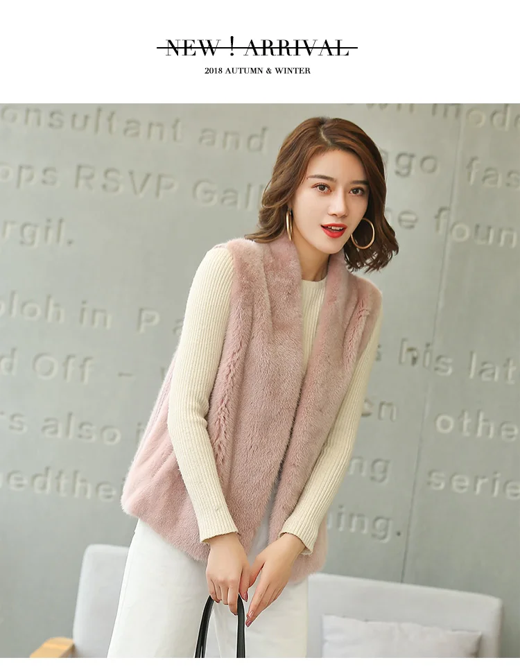 new lady whole mink mink velvet mink vest short paragraph 1008