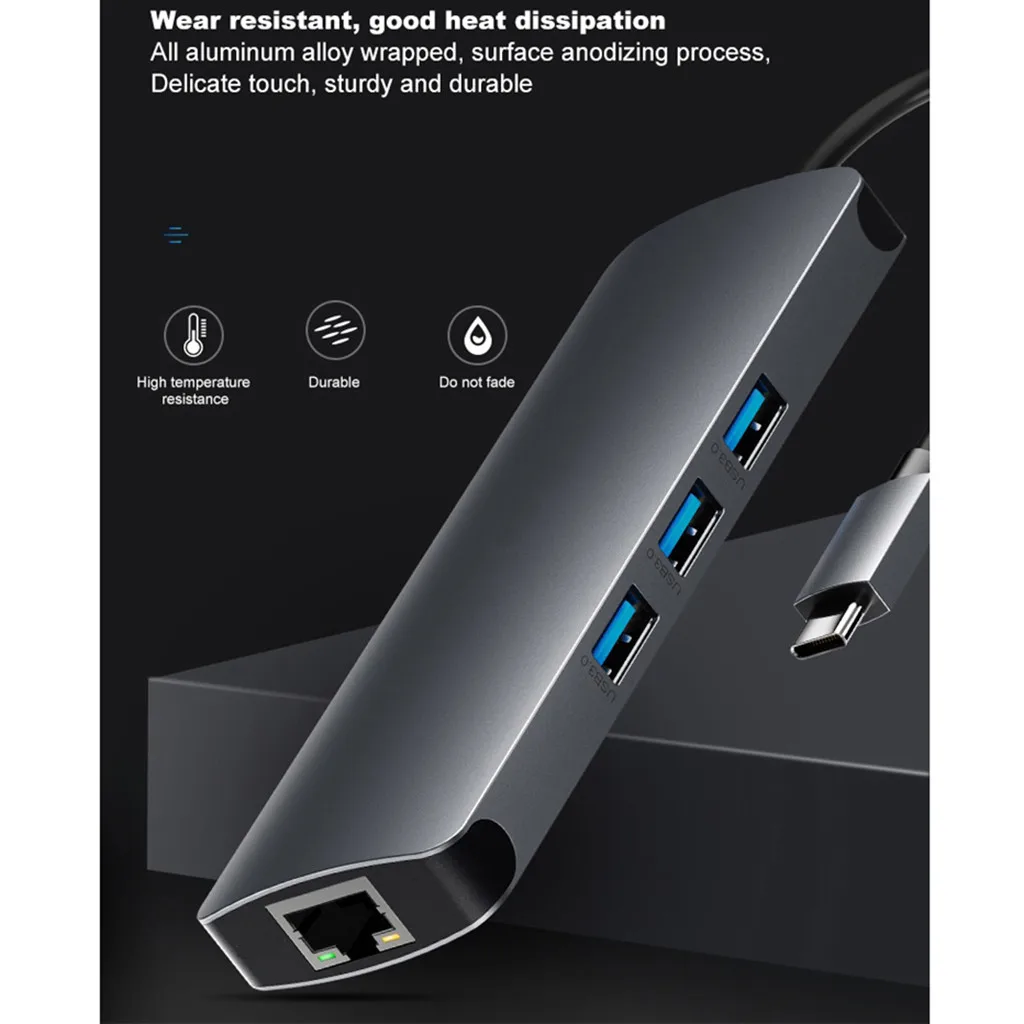 Многофункциональный адаптер OMESHIN type-c-HDMI RJ45 аудио PD Nine-in-one Многофункциональный USB USB3.0 стандарт передачи 5 Гбит/с
