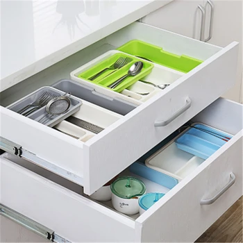 

Kitchen Drawer Sorting Storage Box Plastic Cutlery Tray Spoon Knife Separation Organizer Cosmetics Divider Arrange Container