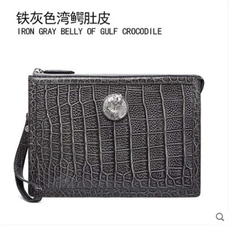 

gete Crocodylus porosus men's handbag genuine crocodile skin business envelope bag men's casual clutch bag Estuarine crocodile