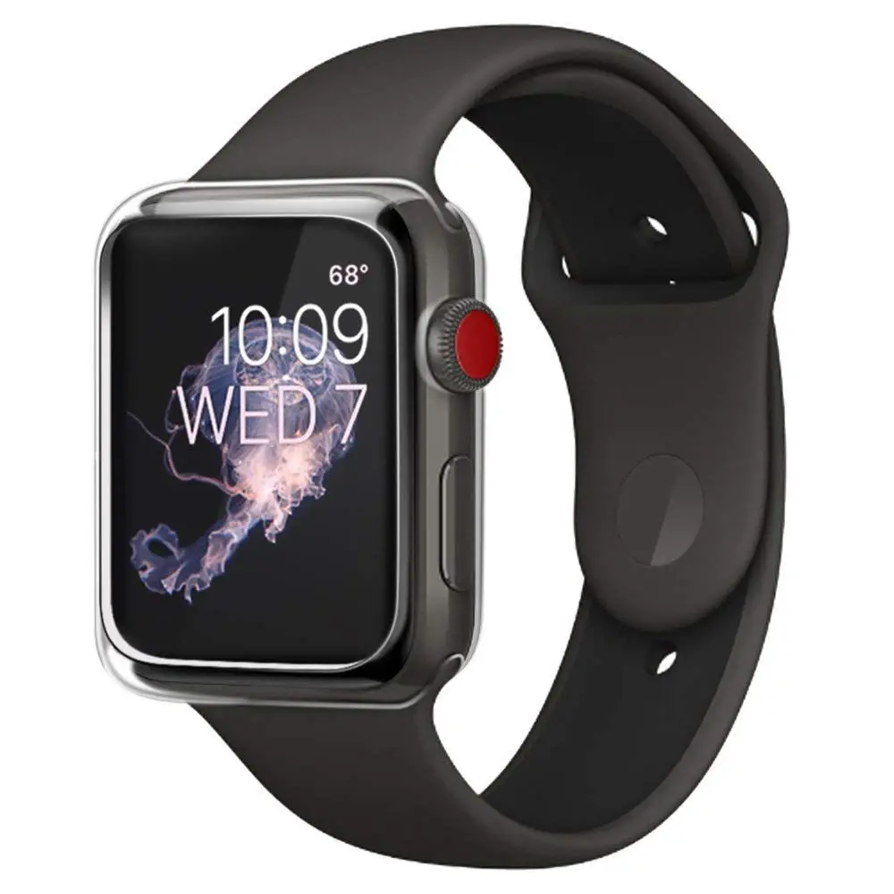 Совместимость с корпусом Apple Watch 38 мм, прозрачный мягкий, из ТПУ, защитный, совместимый с крышкой iWatch, совместимый с Apple Watch