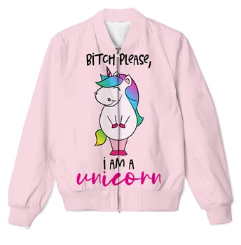 

REAL American US SIZE Custom Girl Please, I'm a Unicorn 3D Sublimation print Zipper Up Jacket plus size 4XL 5XL 6XL