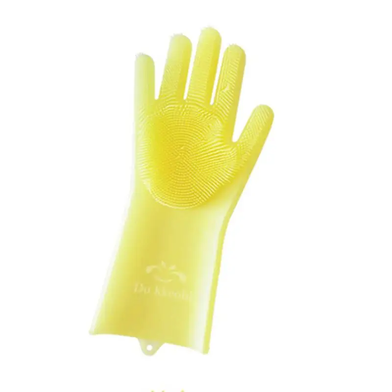 1 шт. перчатки для мытья посуды, волшебные силиконовые перчатки для мытья посуды, волшебные перчатки с чистящей щеткой, кухонные перчатки для чистки - Цвет: Right hand