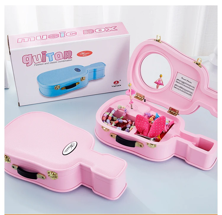 Creative Rotating Dance Children'S Music Box Jewelry Box Guitar