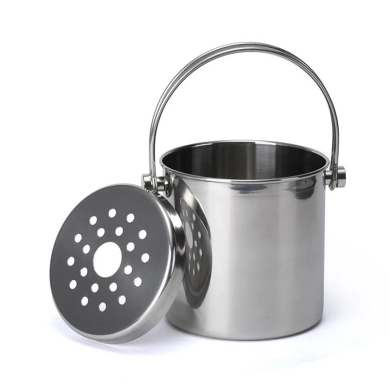 1.2L Stainless Steel Ice Bucket Wine Champagne with Strainer & Ice Tong