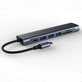 

7-in-1 Type C Hub Multiport HDMI Adapter Ethernet Port 2 USB 3.0 Ports with 60WPower Delivery for USB C Hub Dropshipping