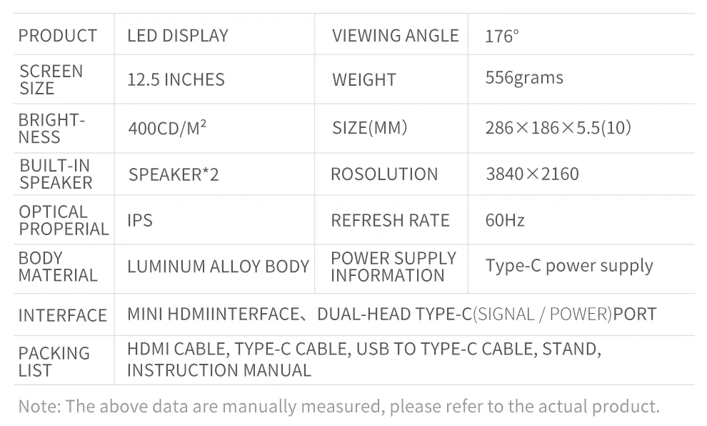 12," 4 k игровой монитор Тип USB C портативный монитор для переключения Xbox Ps4 Mac huawei телефон ноутбук камера tv box дисплей ЖК-экран
