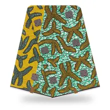 Африканский воск ткани настоящая печать воск в хлопок ткань Гана kente дизайн 6 ярдов/партия лучшее качество материал для женщин