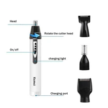 Бритва, профессиональная бритва, машинка для бритья, триммер для волос, 4 в 1, Мужская электрическая бритва для носа, ушей, бороды, бровей, бакенбард, триммер