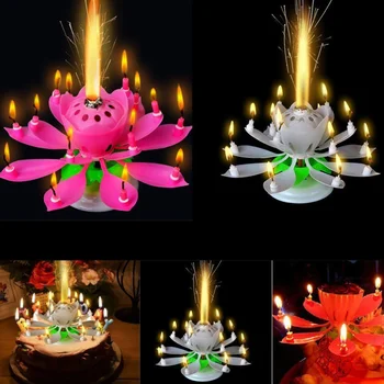 

2Pcs Double Layers Candle Light Lotus Shape Candle Light Festive Wishing Lamp Decorative for Home Decor (Pink)