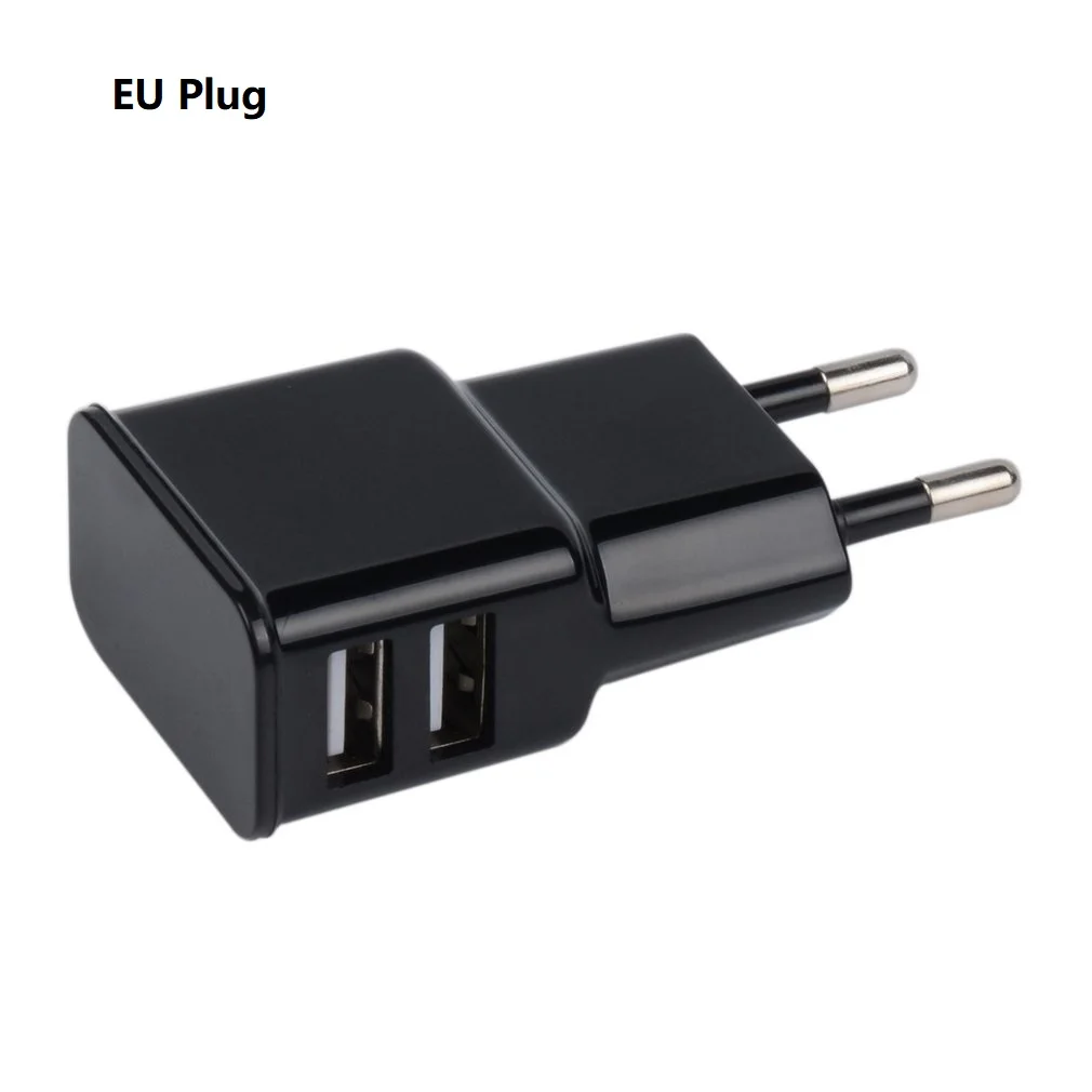 Универсальное зарядное устройство для мобильного телефона с двумя USB разъемами европейского стандарта, 5 В, 2 А, зарядное устройство для путешествий, зарядное устройство для iPhone, Android