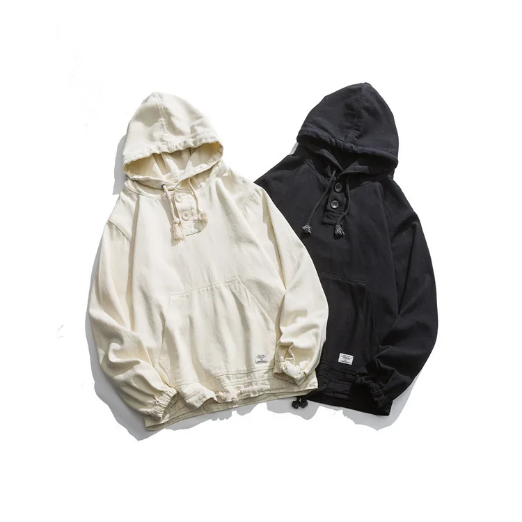

Panda Stock 2020 Spring New Style Solid Color Simple Casual Jacket Men's Popular Brand Loose-Fit Hooded Pullover Coat