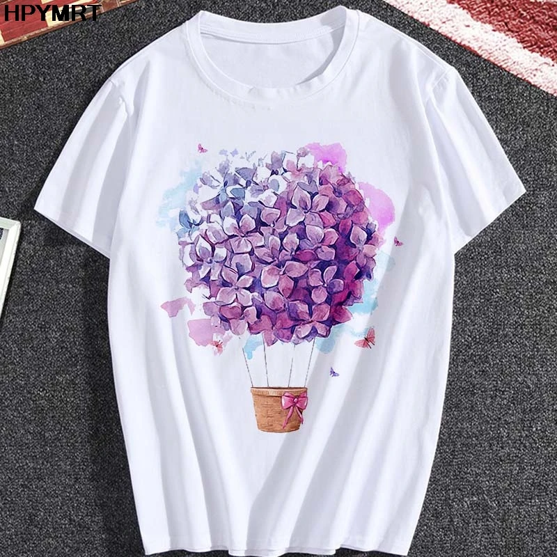 

New Summer t shirt Women Short Sleeve Beautiful Flower Floral print Fashion Lady T-shirt Top Graphic Female Tee T Shirt clothing