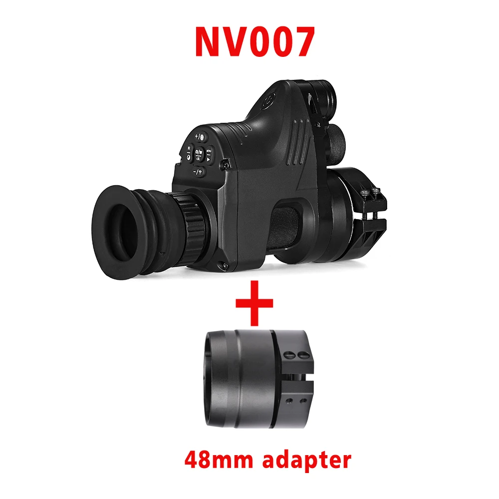 200 м дальность охотничьи камеры с Wi-Fi приложение быстрая установка 5000 Joule Recoil ночное видение прицел камеры для Красный точка зрения - Цвет: NV007 and 48mm Mount
