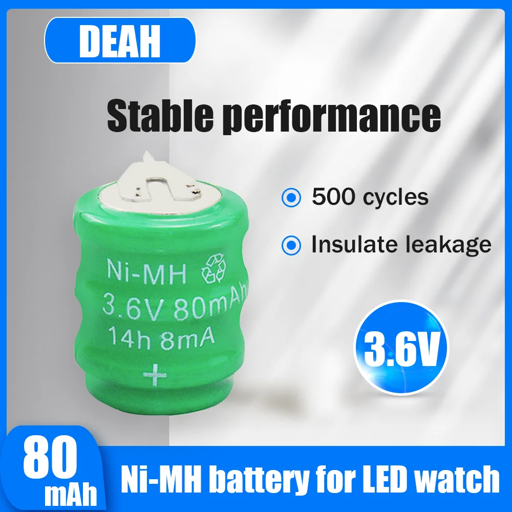 Никель-металлогидридная аккумуляторная батарея для часов 3 6 В 80 мАч | Электроника