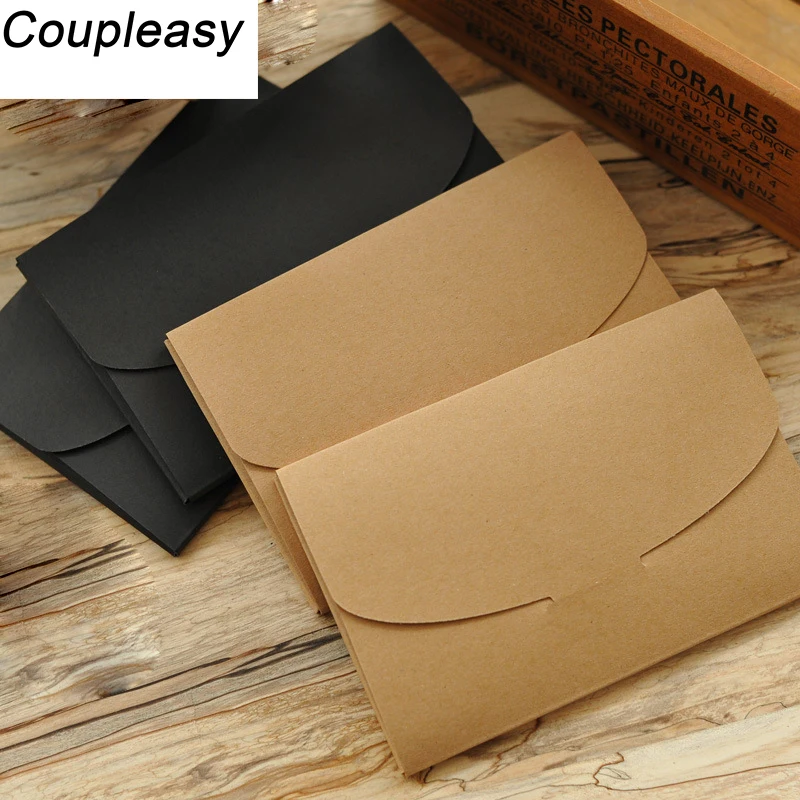 50 шт коричневый крафт-бумага конверт черный подарочная упаковка коробка с окном картонная коробка для открыток пригласительные карты упаковочные конверты