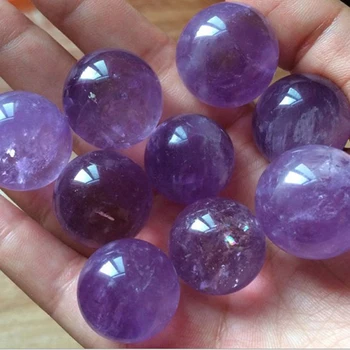 

2PCS/lot Crystal Natural Purple Amethyst Ball Magic Purple Quartz Stone Ball Raw Gemstone Polished Crafted Gifts Home Decoration