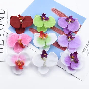 

2/5/10 Pieces Butterfly orchid plastic flower wedding decorative diy gifts box scrapbooking home decor artificial plants cheap