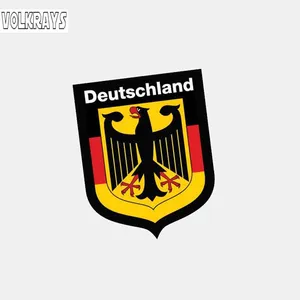 Volkrays Fashion Car Sticker German Shield Deutschland Flag Accessories Reflective Waterproof Sunscreen Vinyl Decal,7cm*9cm