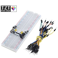 3.3v/5v mb102 placa de pão módulo alimentação + MB-102 830 pontos protótipo placa pão para arduino kit 65 fios jumper atacado