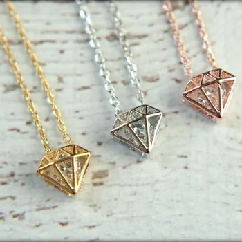 

Dainty Crystal Necklaces For Women Fashion Jewelry Stainless Steel Chain Necklace Rose Gold Collar Mujer 2019 Best Friend Gifts