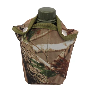 

1L Outdoor Sport Hunting Military-Style Canteen Bottle Plastic Camping Hiking Survival Water Bottle Kettle With Cloth Cover