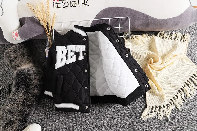 Boys Outerwear Winter Children Fashion Thick Baseball Uniform Jacket For Baby Kids Warm Coats Clothing Toddler Tops Outfits 6Y kids jackets kids cotton clothes