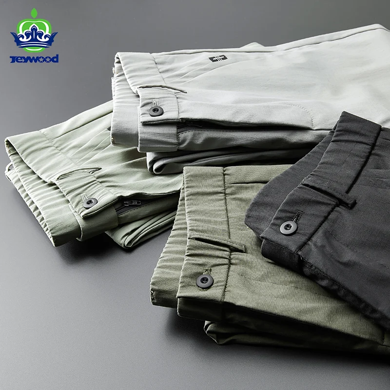 Pantaloni estivi uomo cotone Casual classici vita elastica dritto lunghezza  intera moda nero verde militare respirazione pantaloni sottili uomo -  AliExpress Men's Clothing