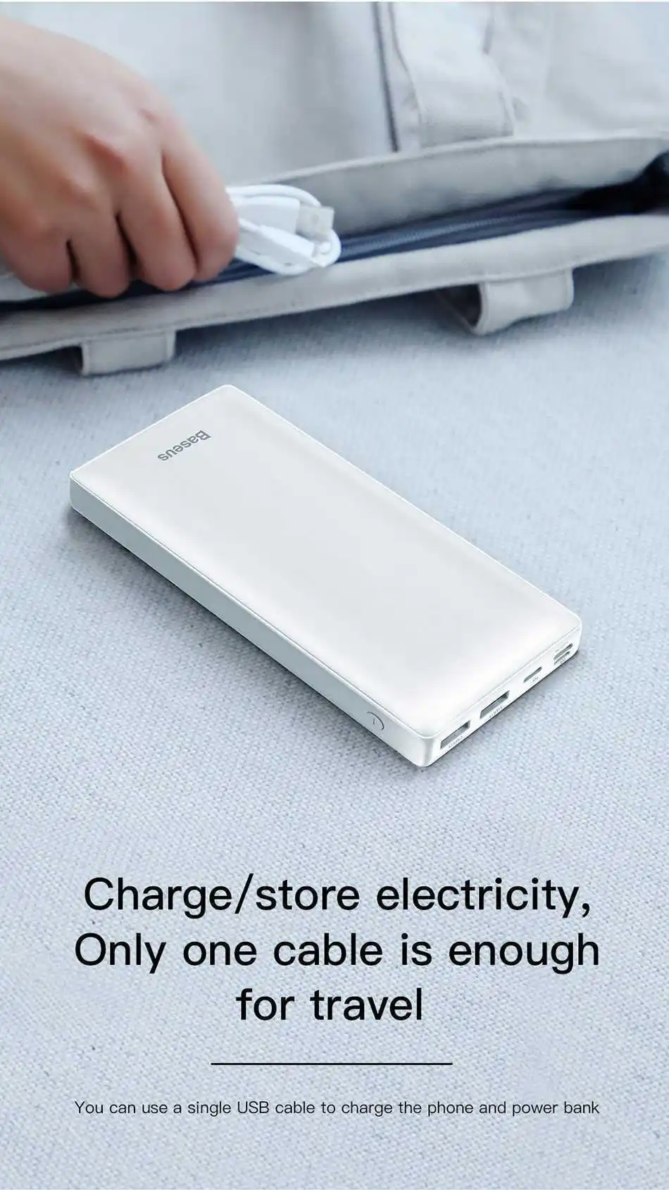 Baseus Power Bank 30000mAh Powerbank USB C Fast Poverbank For Xiaomi iPhone 12 Pro Portable External Battery Charger Pover bank