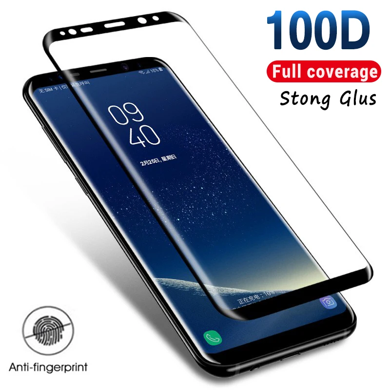 Изогнутое закаленное стекло 100D с полным покрытием для Samsung Galaxy S9 S8 Plus Note 9 8 Защита