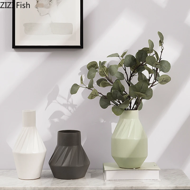 Florero de cerámica minimalista para el hogar, florero hidropónico  decorativo, insertador de flores secas para sala de estar y  escritorio|Jarrones| - AliExpress