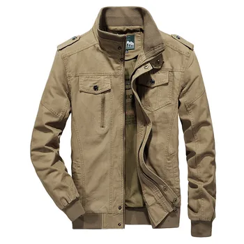 

Autumn Jacket Men Casual Long Sleeve Stand Collar Cotton Coat Men Plus Size M-5XL Military Jacket Mens Jackets And Coats