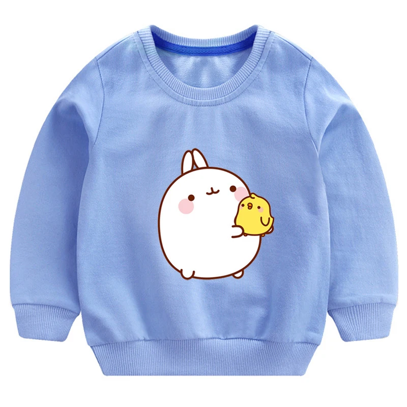 Sudadera con capucha para bebé y niña, ropa de manga larga con dibujos animados, y Piupiu Molang, bonita
