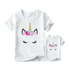1PC Unicorn Printed Family Matching Clothes T Shirt Fashion Mother and Daughter Clothes Mommy and Me Family Look Tshirt Outfits 5